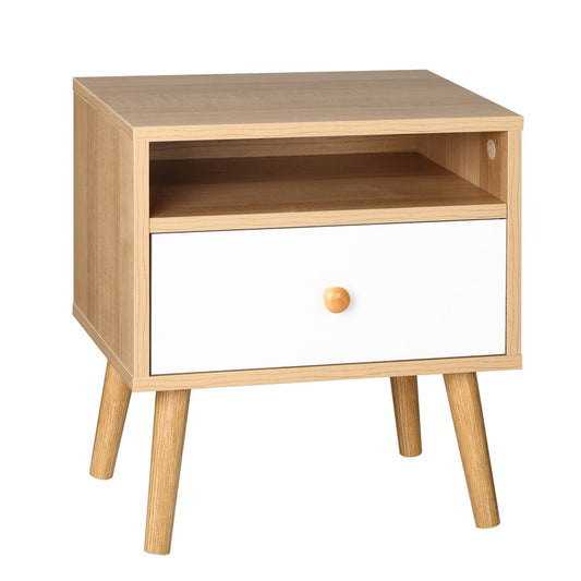 Bedside Table with Drawer Shelf