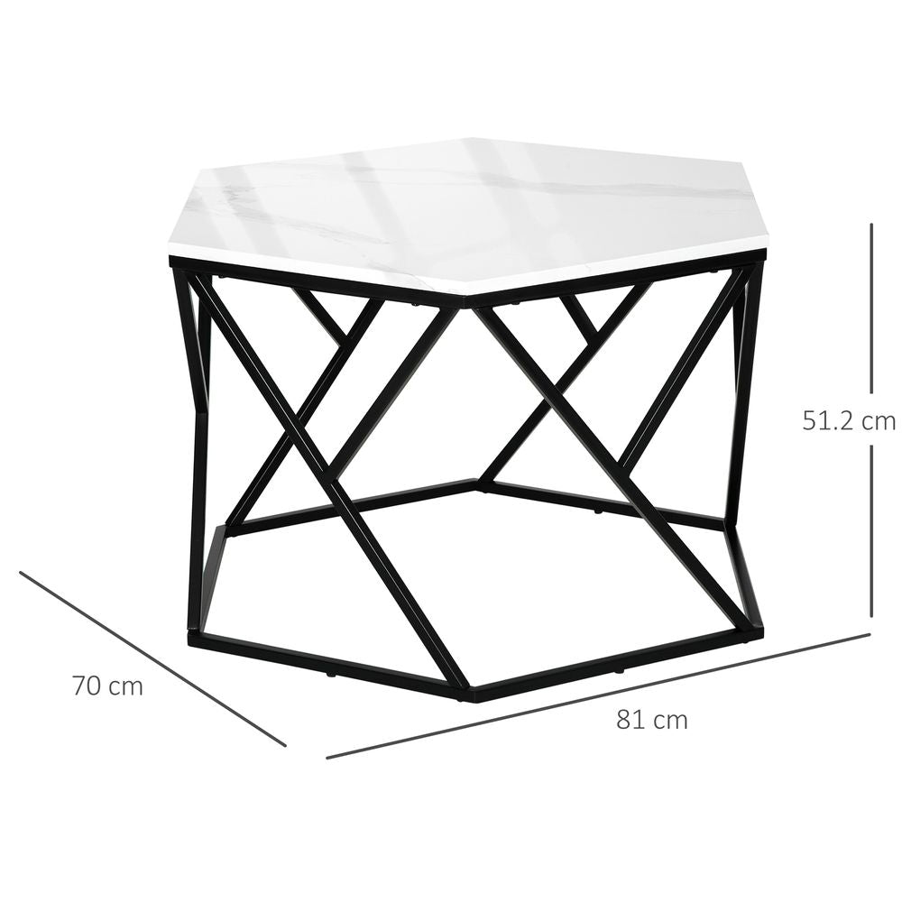 Coffee Table High Gloss Marble Top