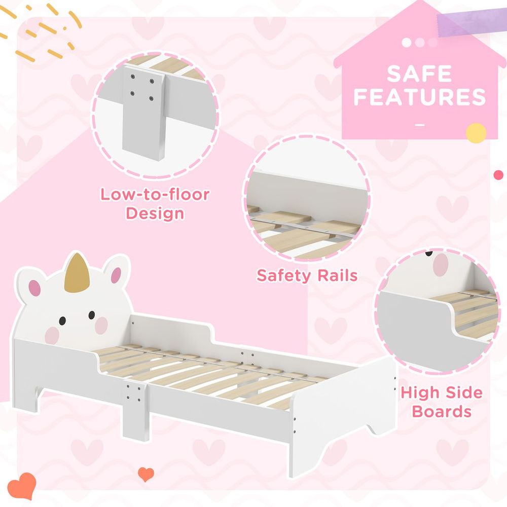 Unicorn Toddler Bed — White