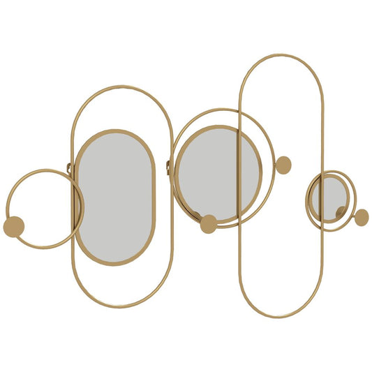 Metal Wall Art with Mirrors — Gold