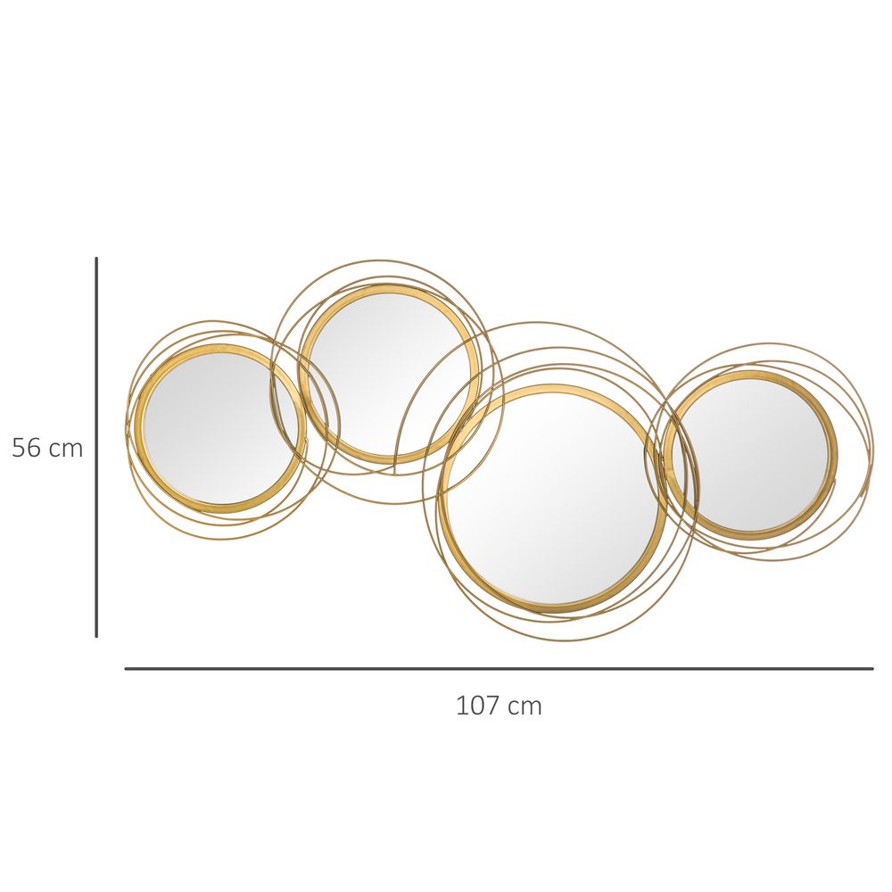 HOMCOM Wall Mirror Decor — Gold