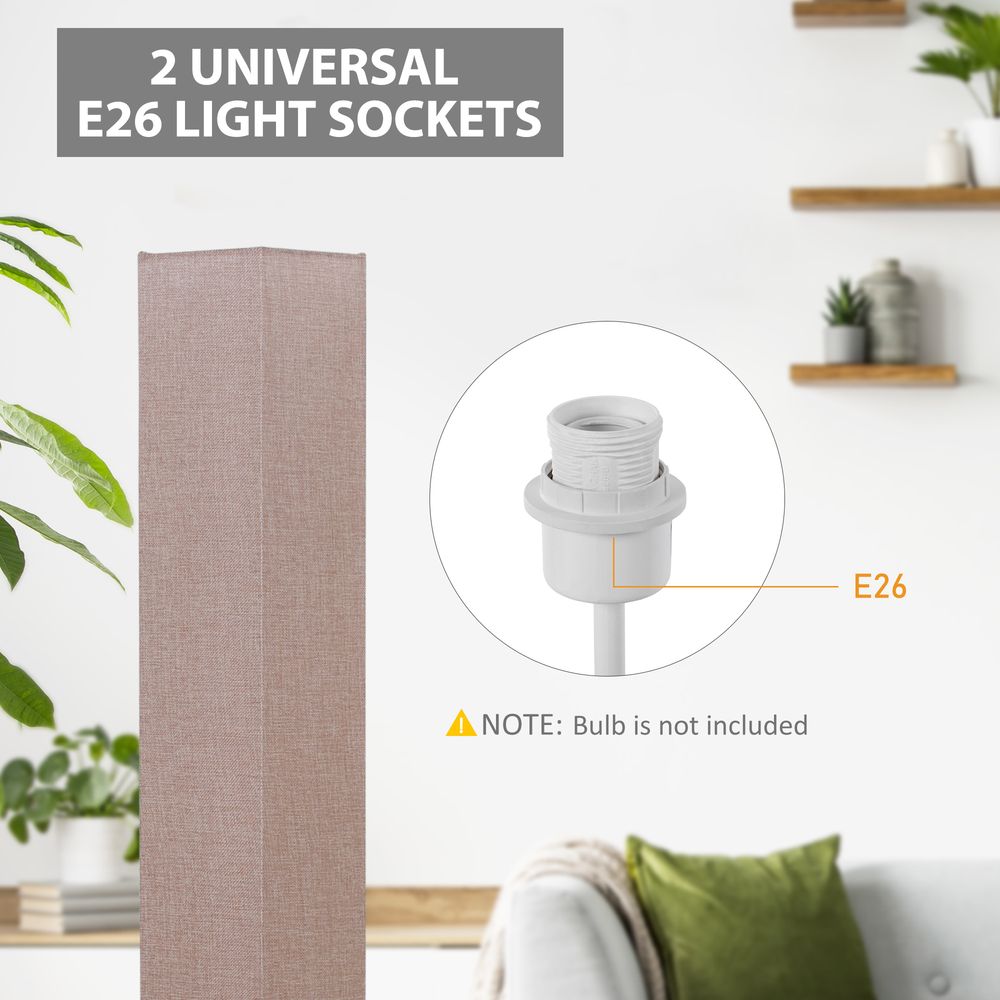 Linen Shade Tall Floor Lamp Beige