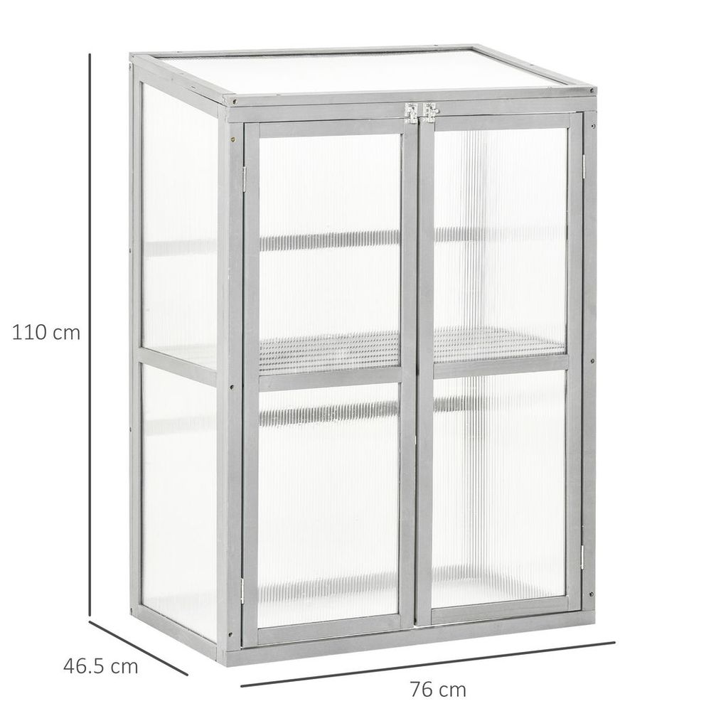 Wood Cold Frame Greenhouse — Grey