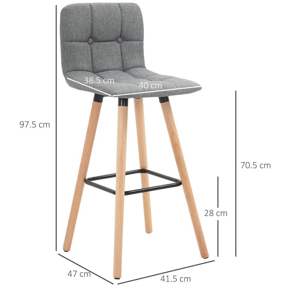 Set of 2 Bar stools — Grey