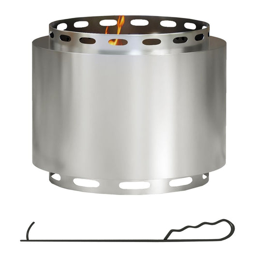 Smokeless Wood Burning Firepit — Stainless Steel