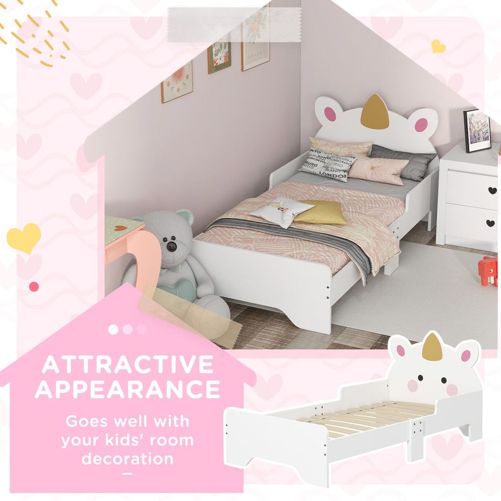 Unicorn Toddler Bed — White