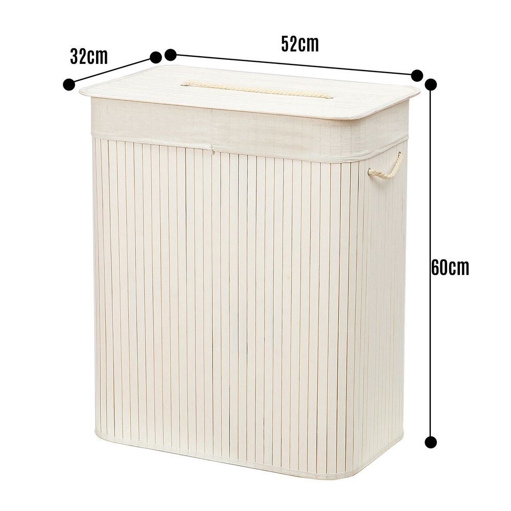 Bamboo Laundry Basket — White