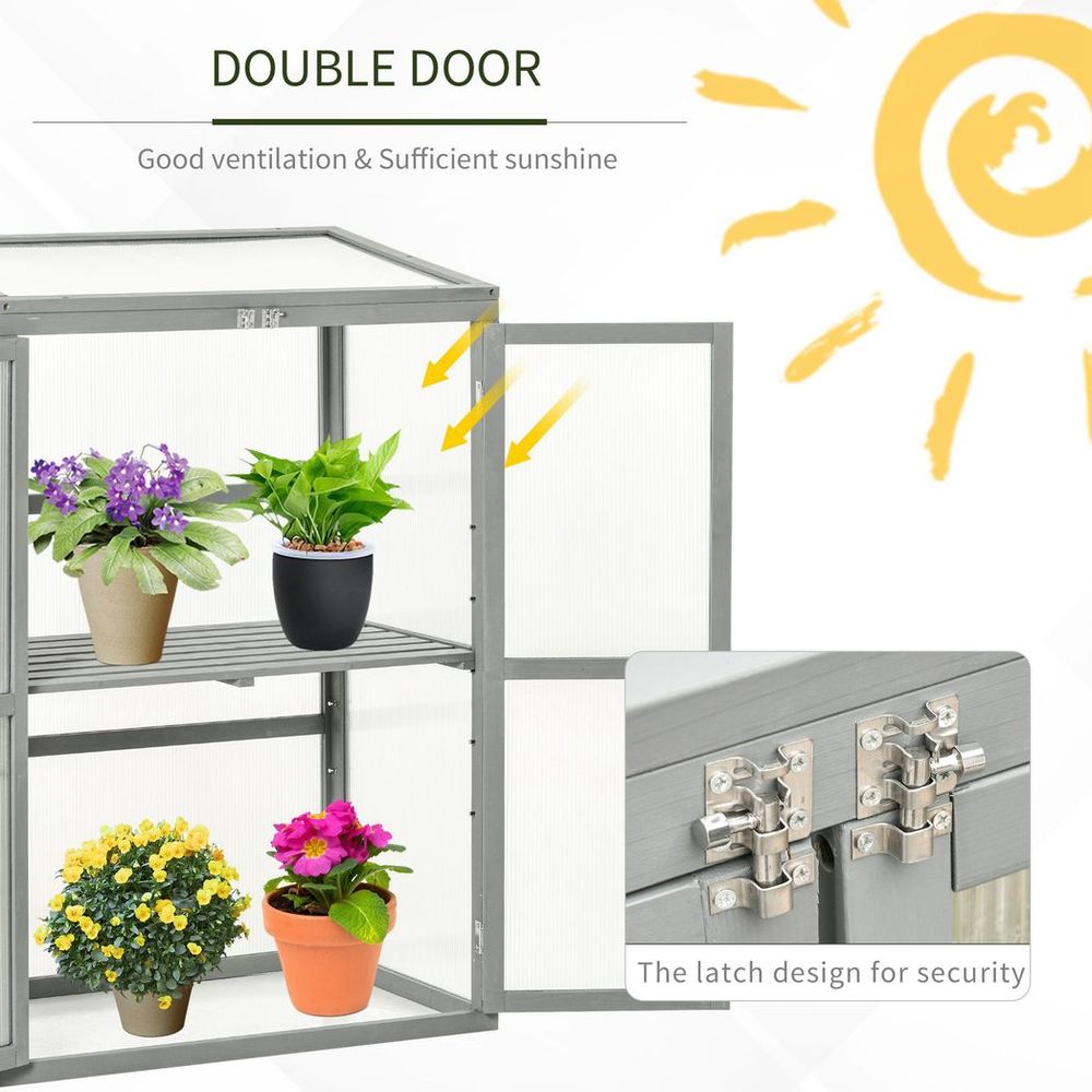 Wood Cold Frame Greenhouse — Grey