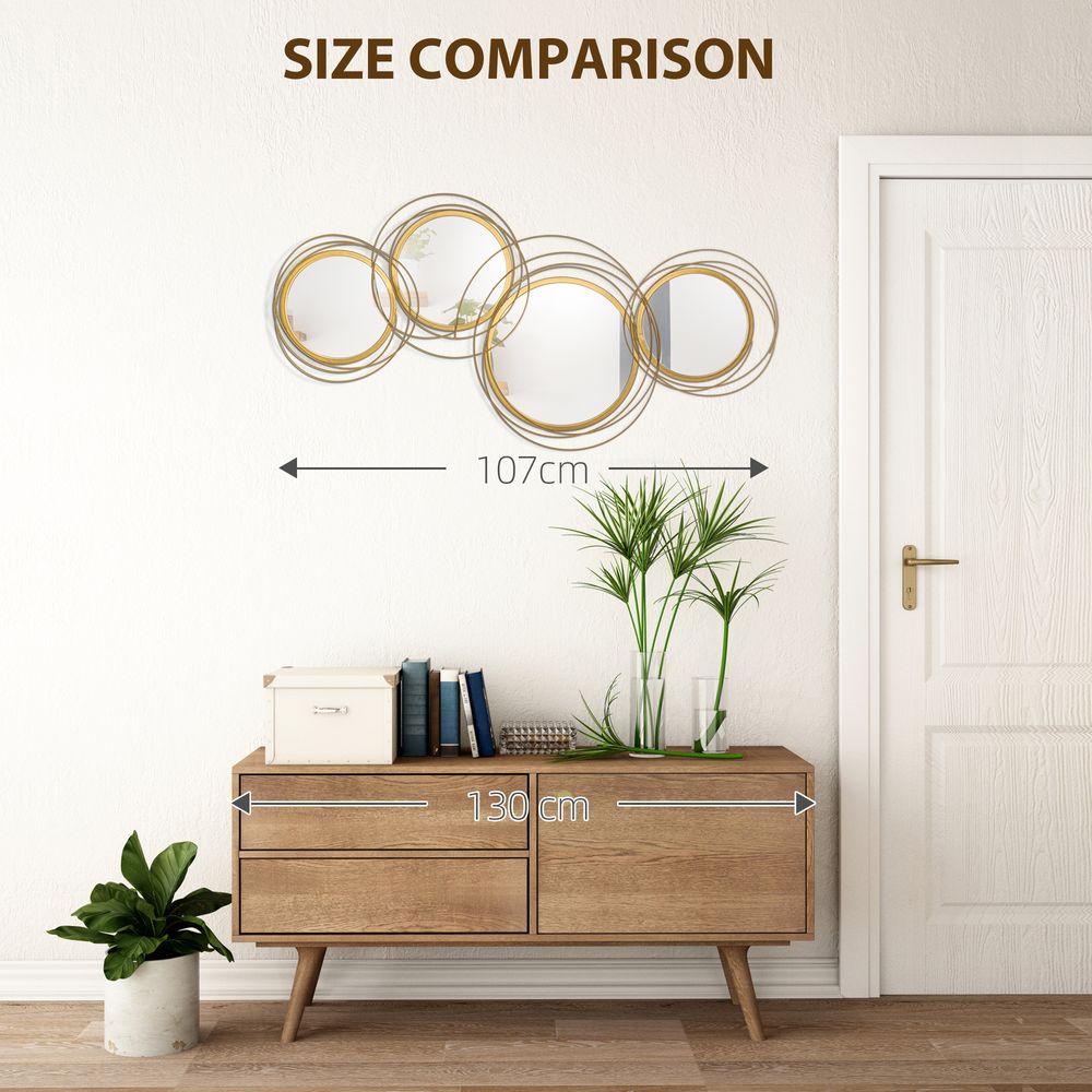 HOMCOM Wall Mirror Decor — Gold