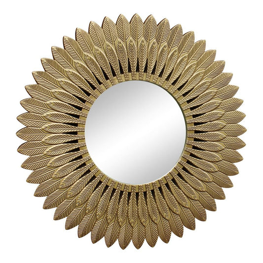 Large Gold Feather Mirror