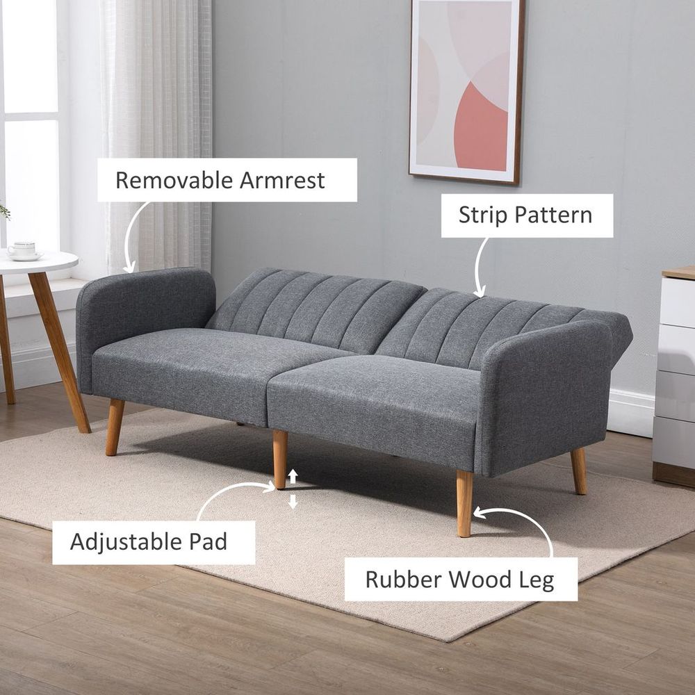 Two Seater Sofa Bed with Adjustable Backrest