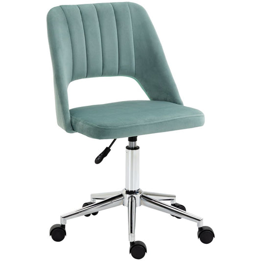 Swivel Office Chair Velvet Fabric — Green