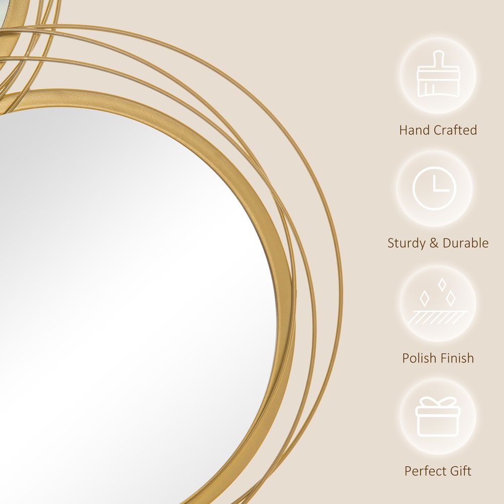 HOMCOM Wall Mirror Decor — Gold