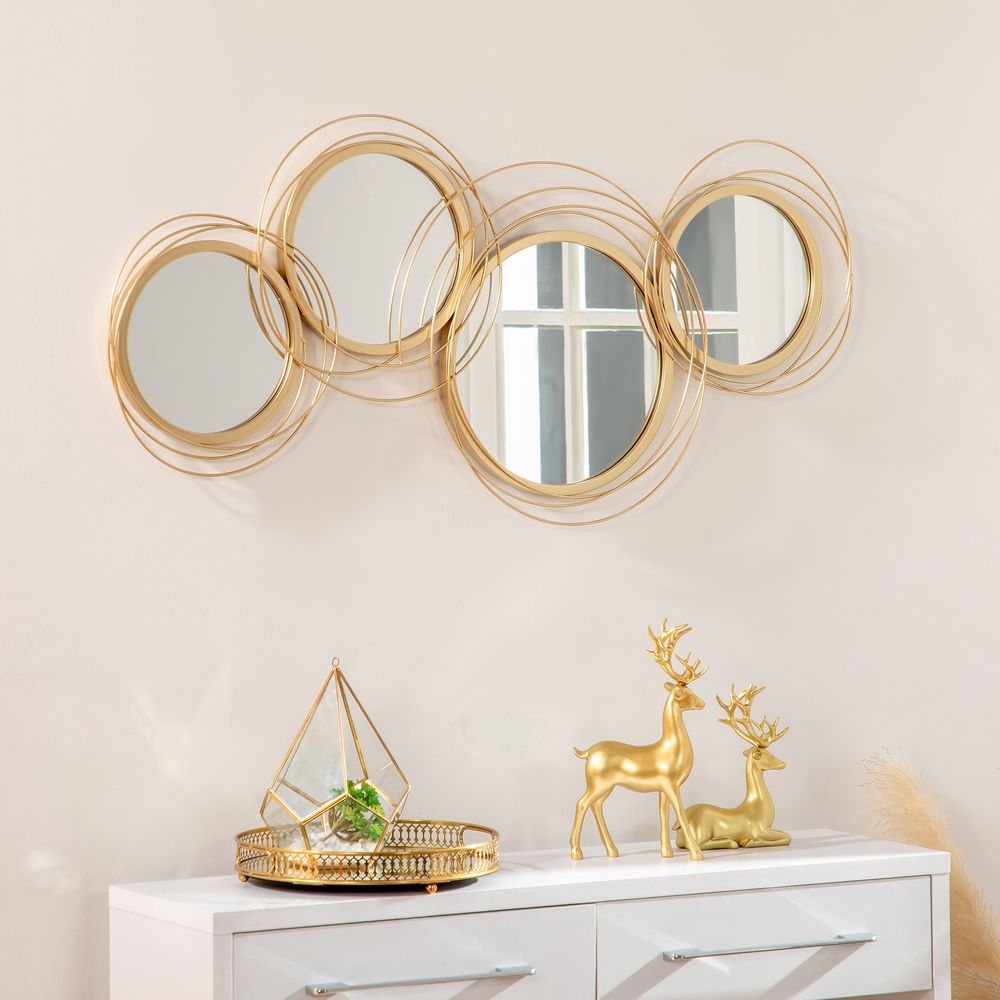 HOMCOM Wall Mirror Decor — Gold