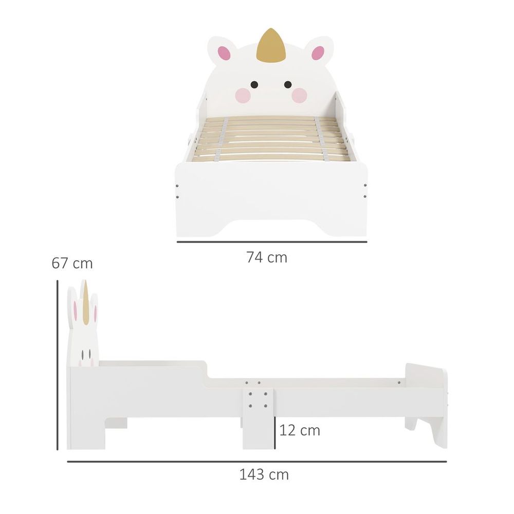 Unicorn Toddler Bed — White