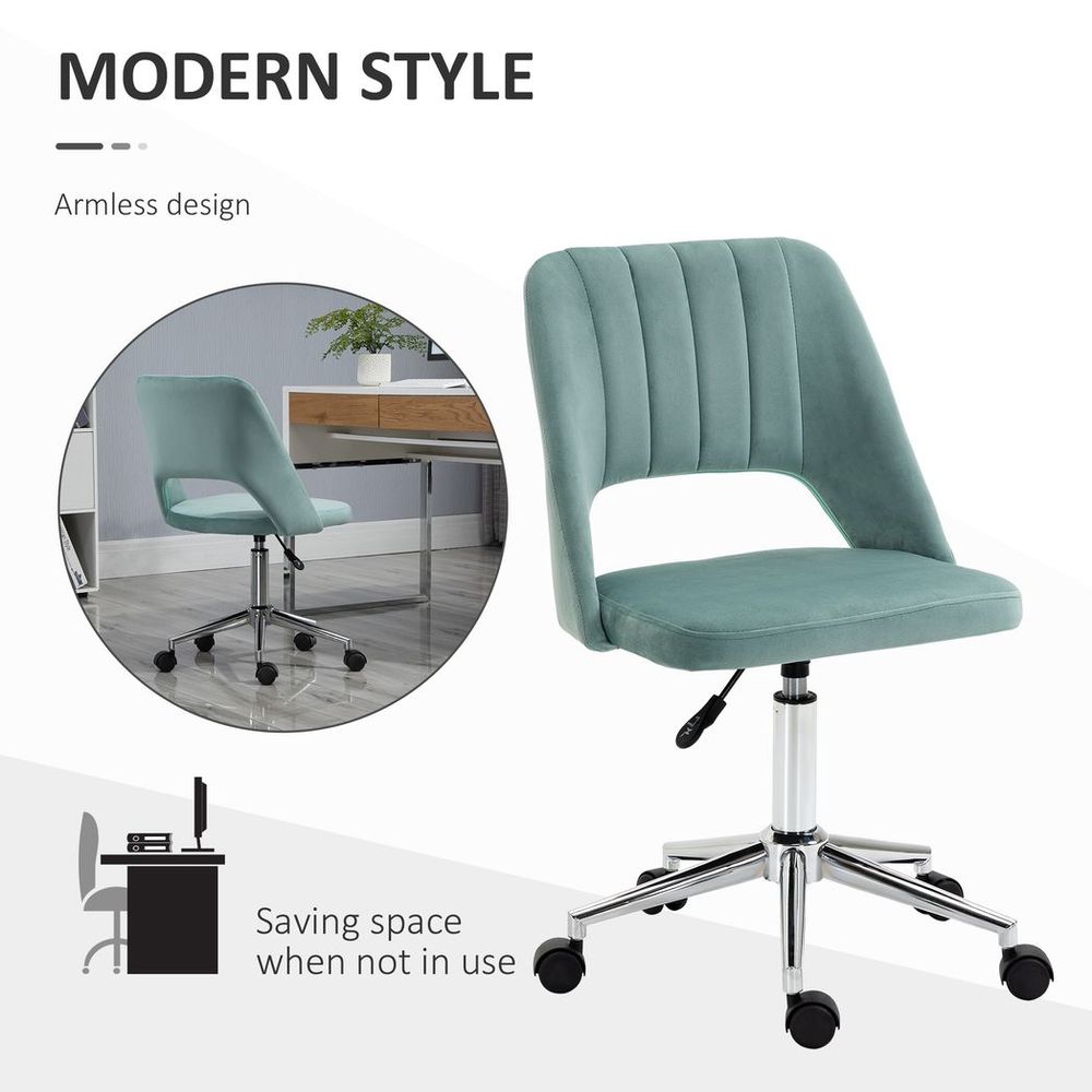 Swivel Office Chair Velvet Fabric — Green