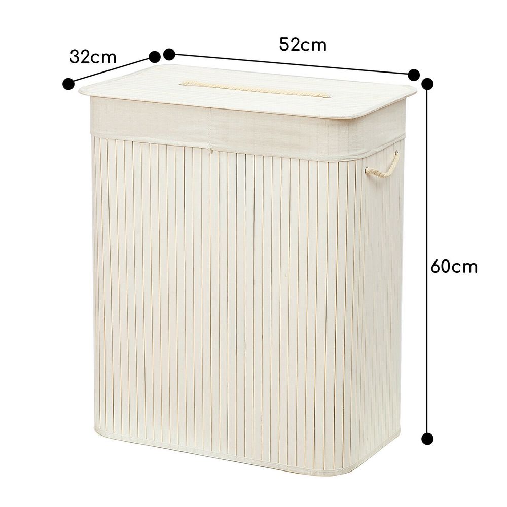 Bamboo Laundry Basket — White