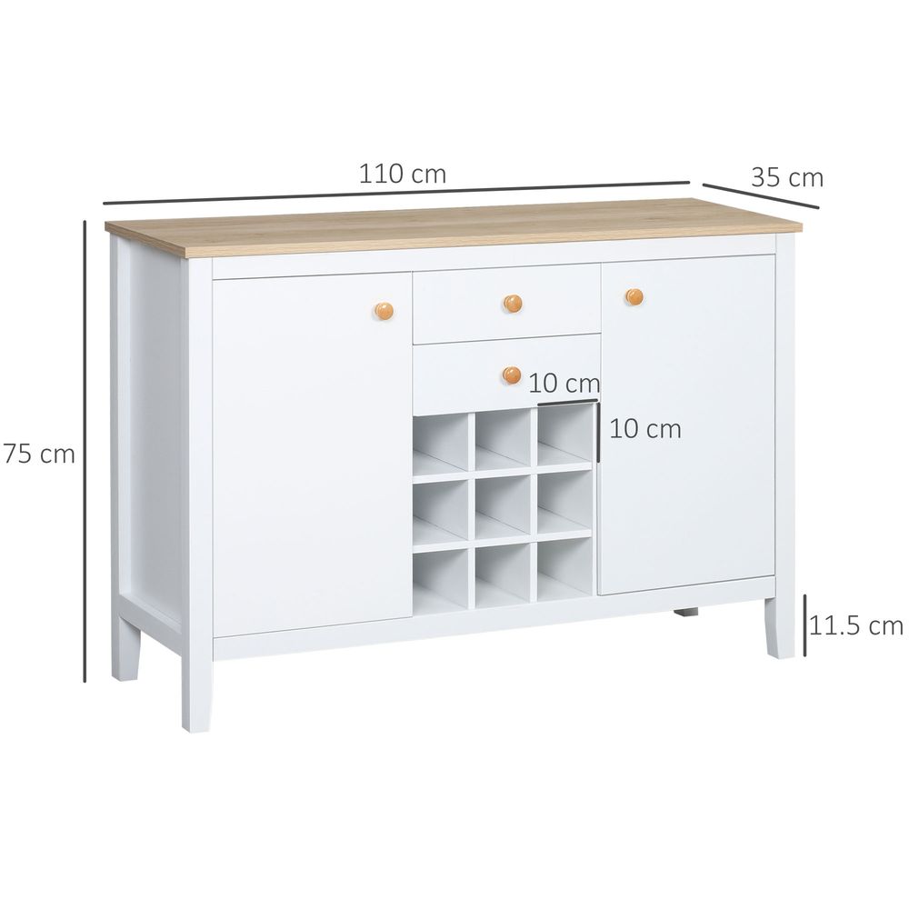 Kitchen Sideboard with 9-bottle Wine Rack