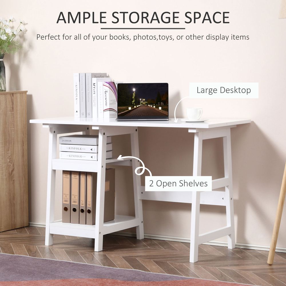 Desk with Storage — White