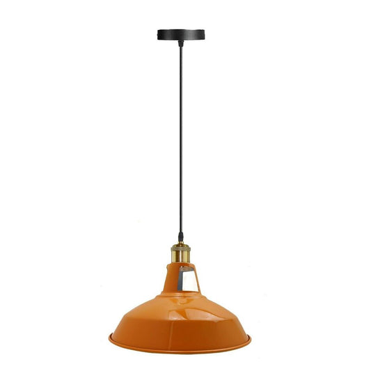 Vintage Modern Orange Metal Shade Ceiling Pendant