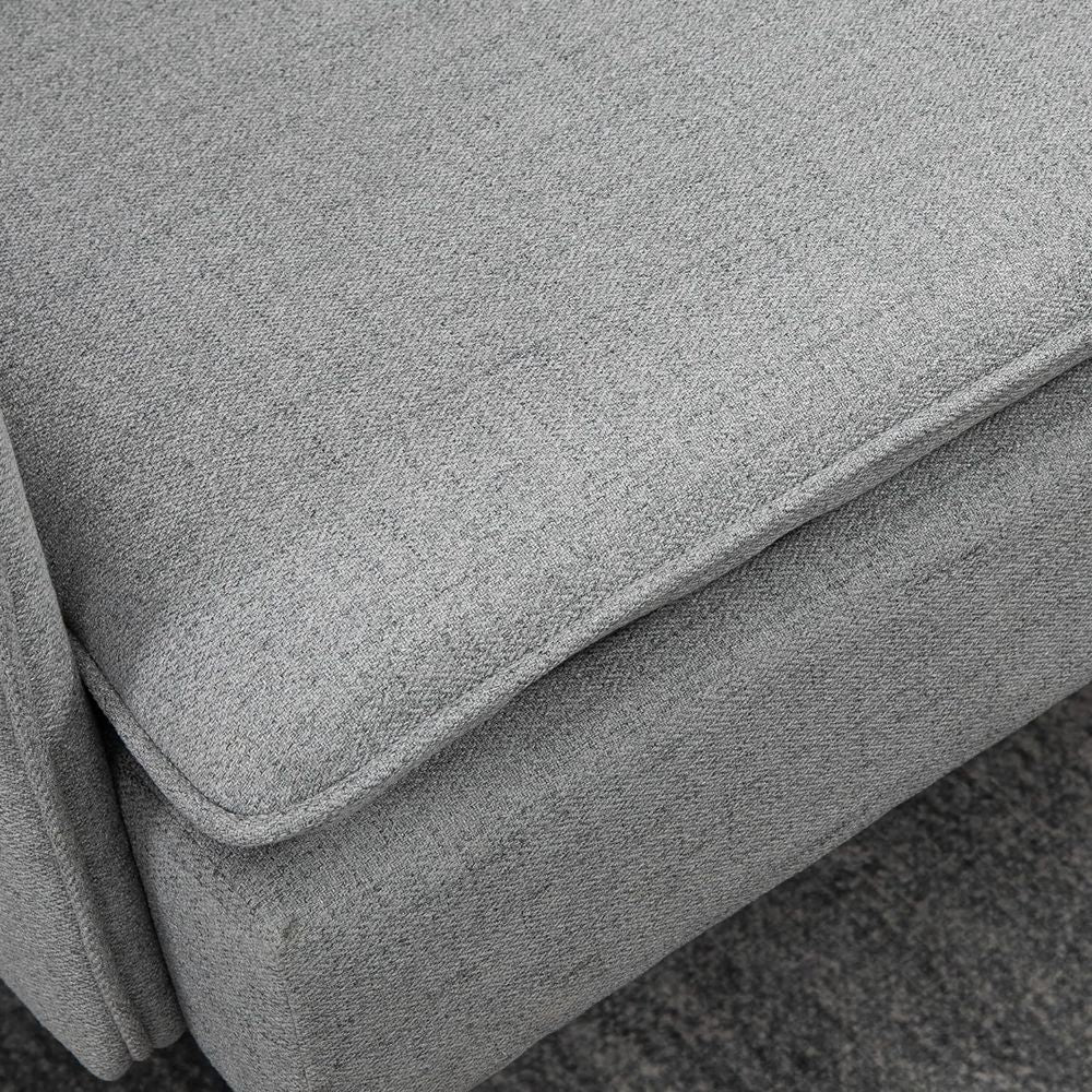 HOMCOM Modern Upholstered Two Seater Sofa for Bedroom Living Room Grey