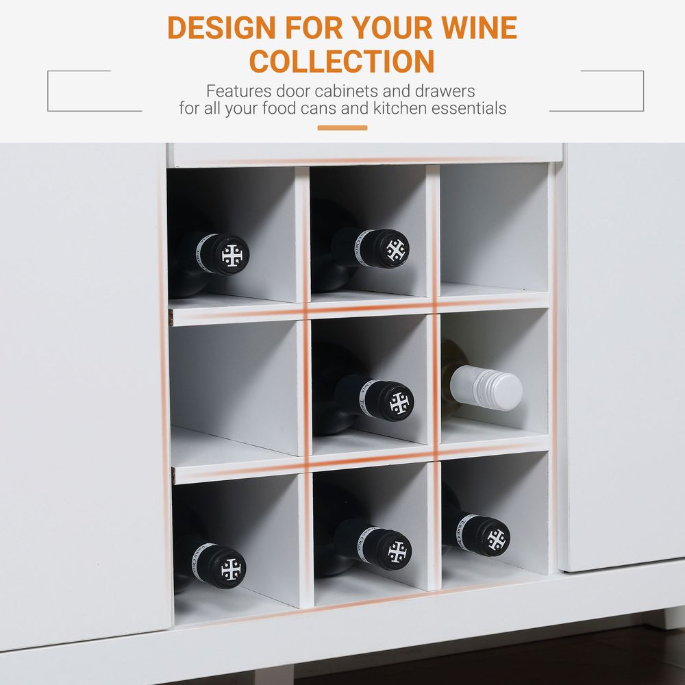 Kitchen Sideboard with 9-bottle Wine Rack
