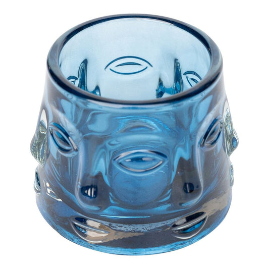 Glass Candle Holder — Blue