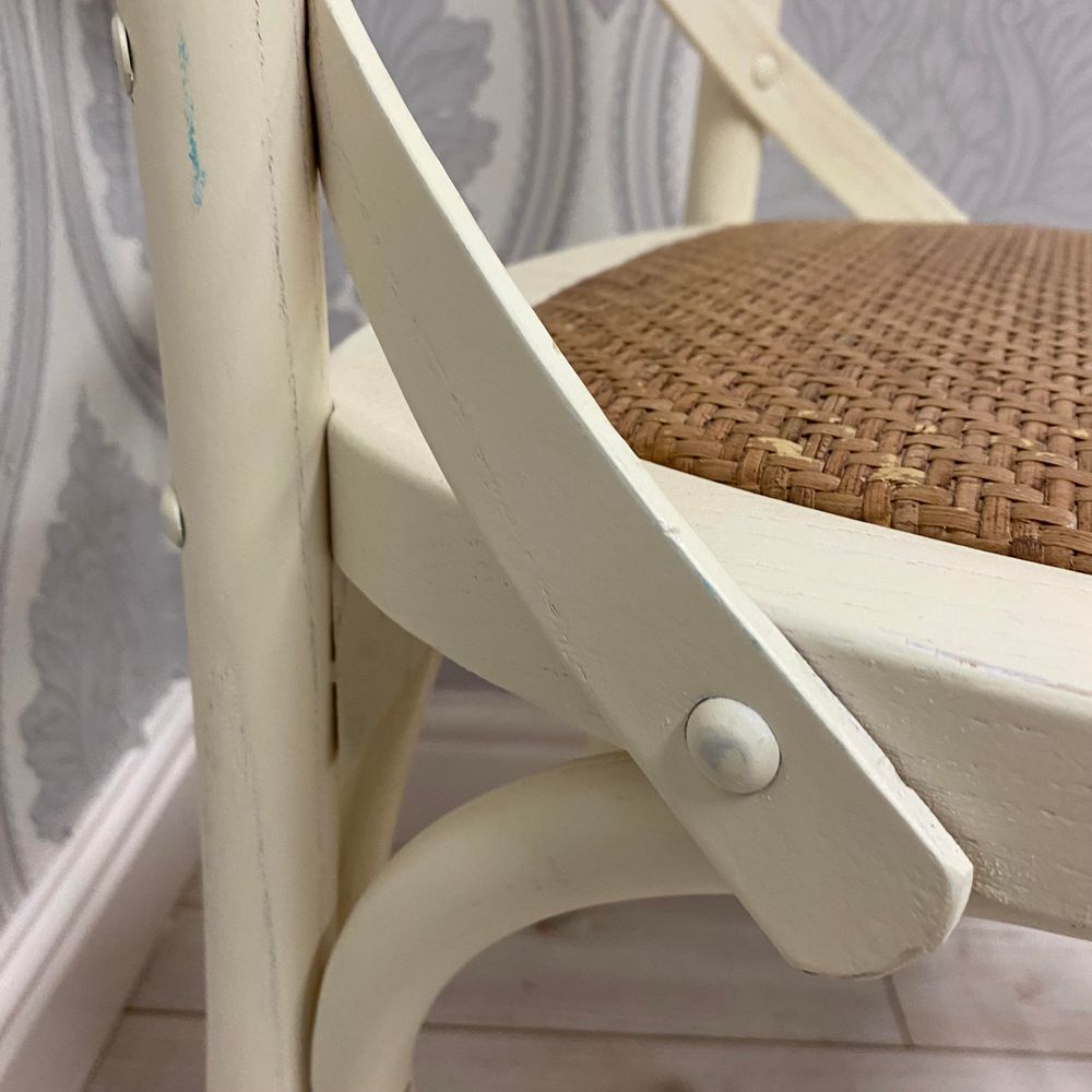 French Cross Back Chair — White