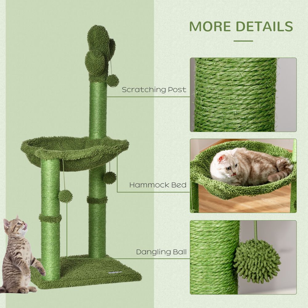 Cactus Cat Tree with Scratching Post & Hammock Bed