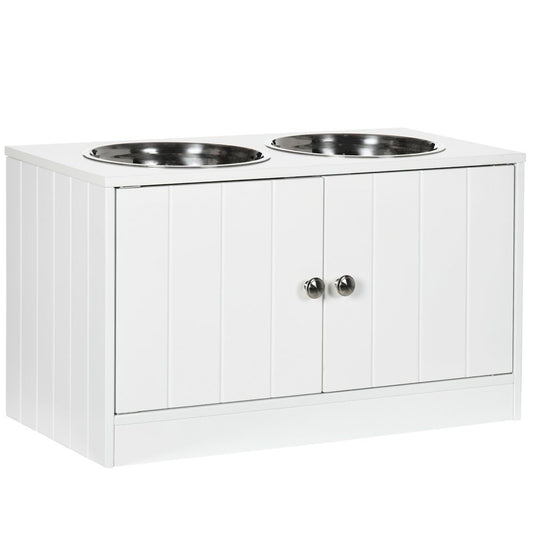 Raised Dog Bowls for Large Dogs  — White
