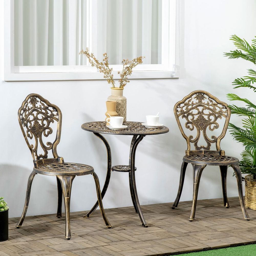 3-Piece Cast Aluminium Garden Bistro Set
