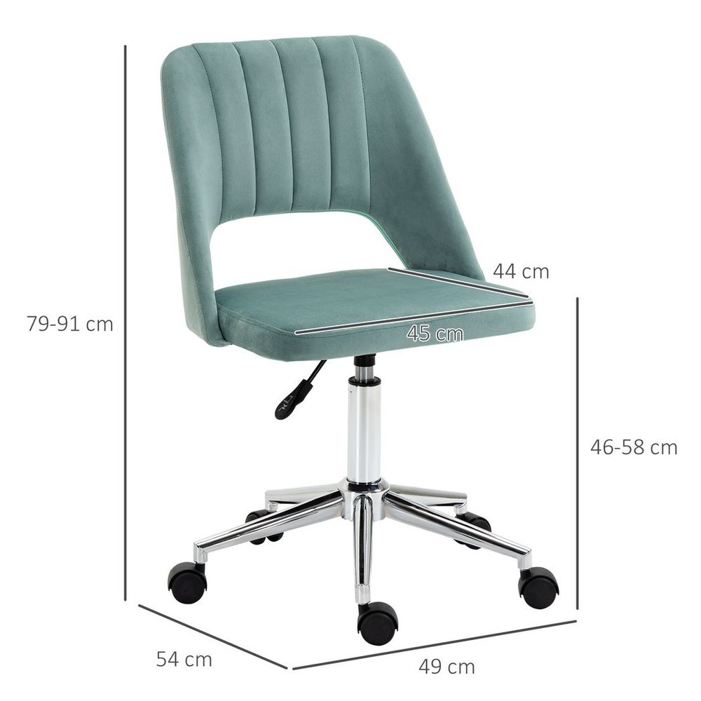 Swivel Office Chair Velvet Fabric — Green