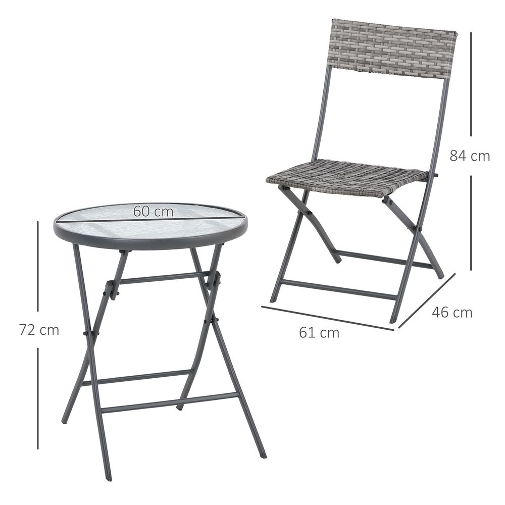 3-Piece Patio Wicker Bistro Set