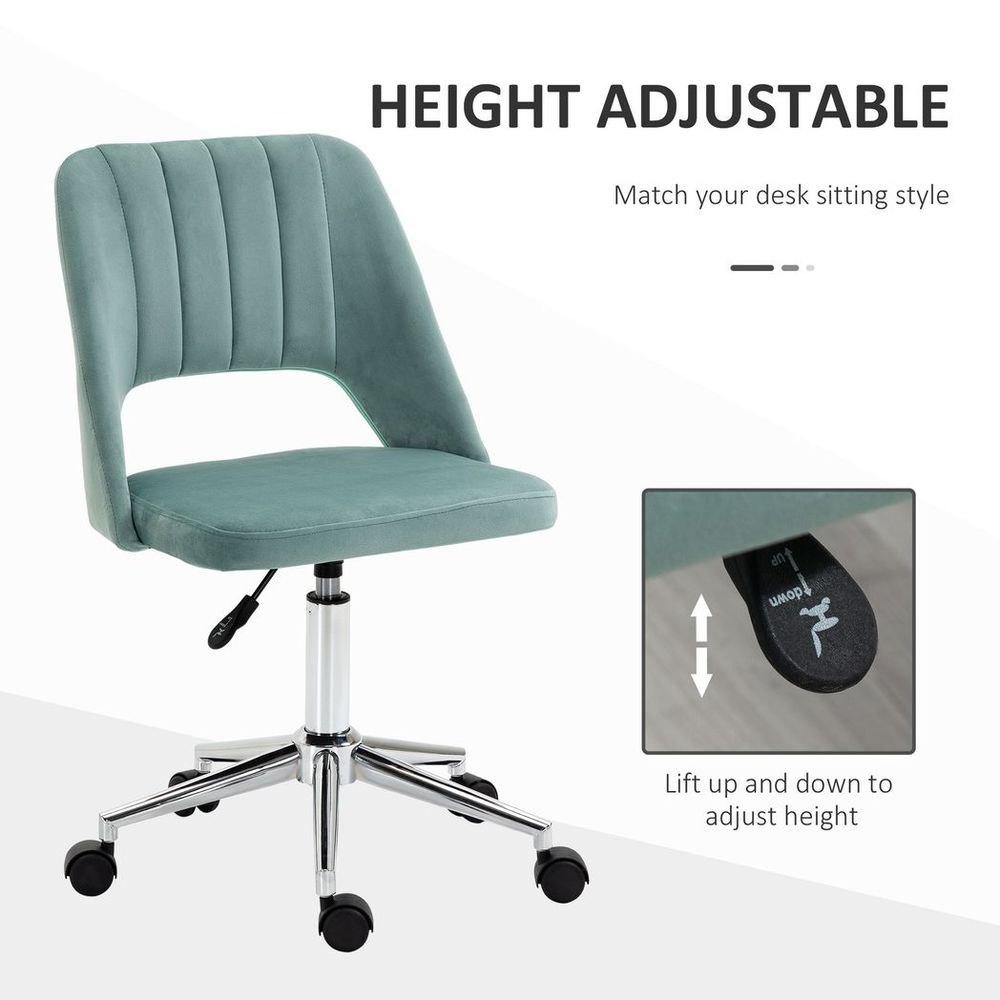Swivel Office Chair Velvet Fabric — Green