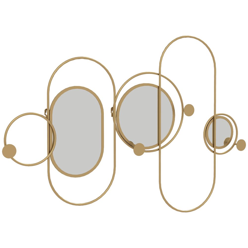 Metal Wall Art with Mirrors — Gold