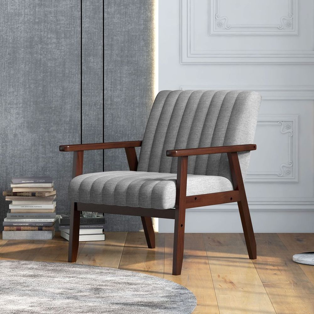 Upholstered Armchair — Grey
