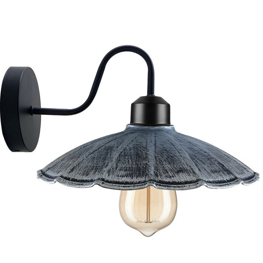Rustic Metal Umbrella Wall Sconces - Vintage Industrial Antique Indoor Light