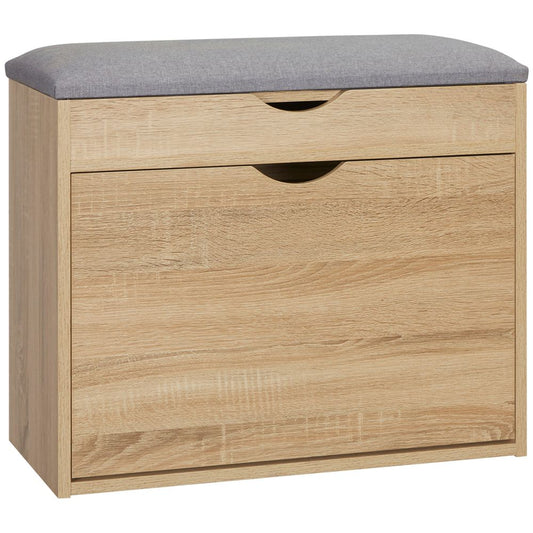 Entryway Shoe Bench with Cushion, Storage Cabinet