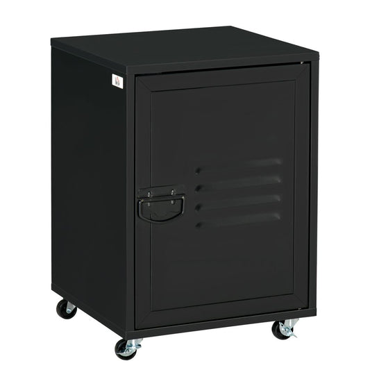 Bedside Table / Mobile Storage Cabinet — Black