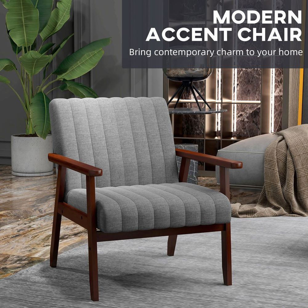 Upholstered Armchair — Grey