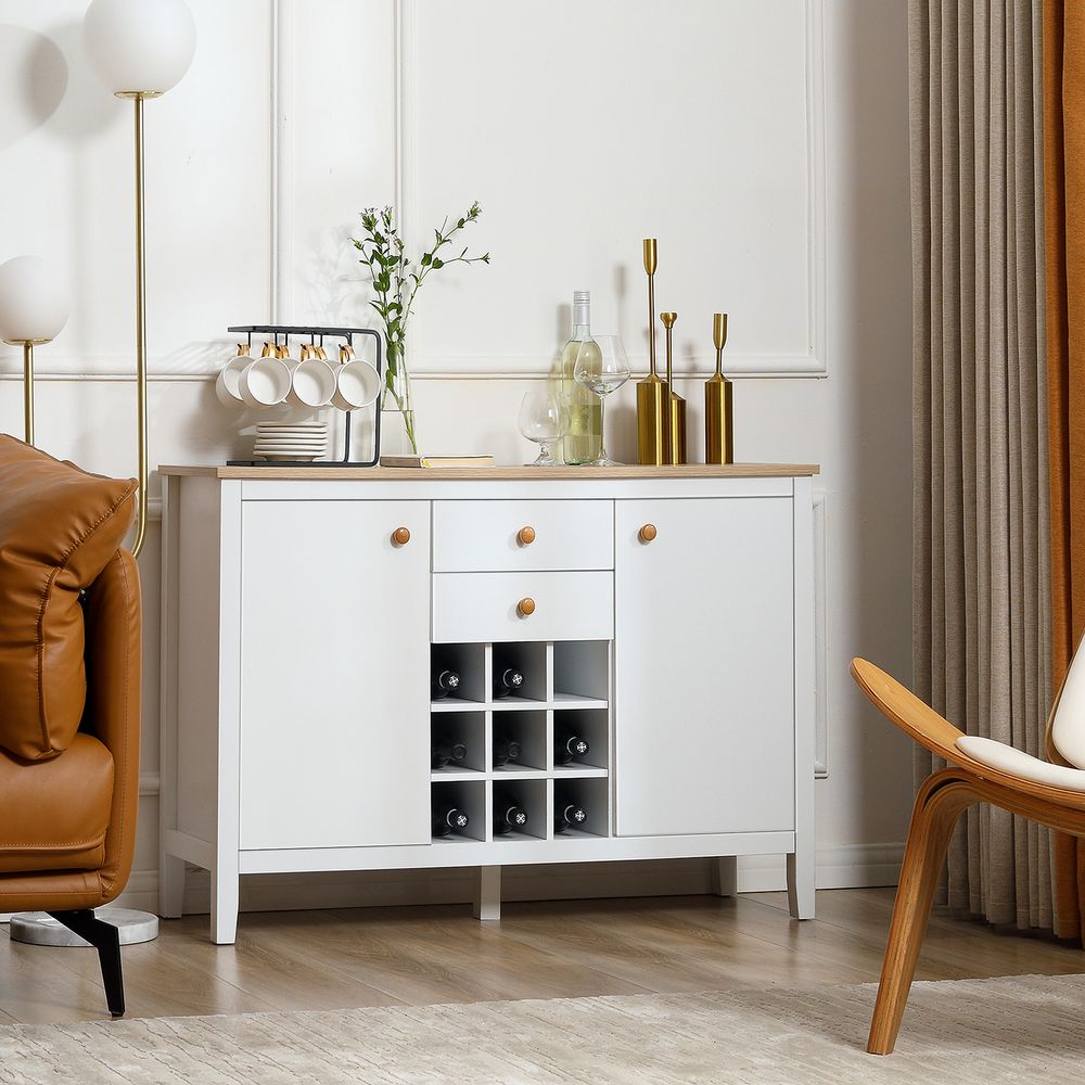 Kitchen Sideboard with 9-bottle Wine Rack
