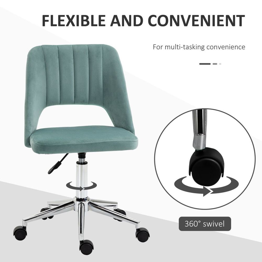 Swivel Office Chair Velvet Fabric — Green