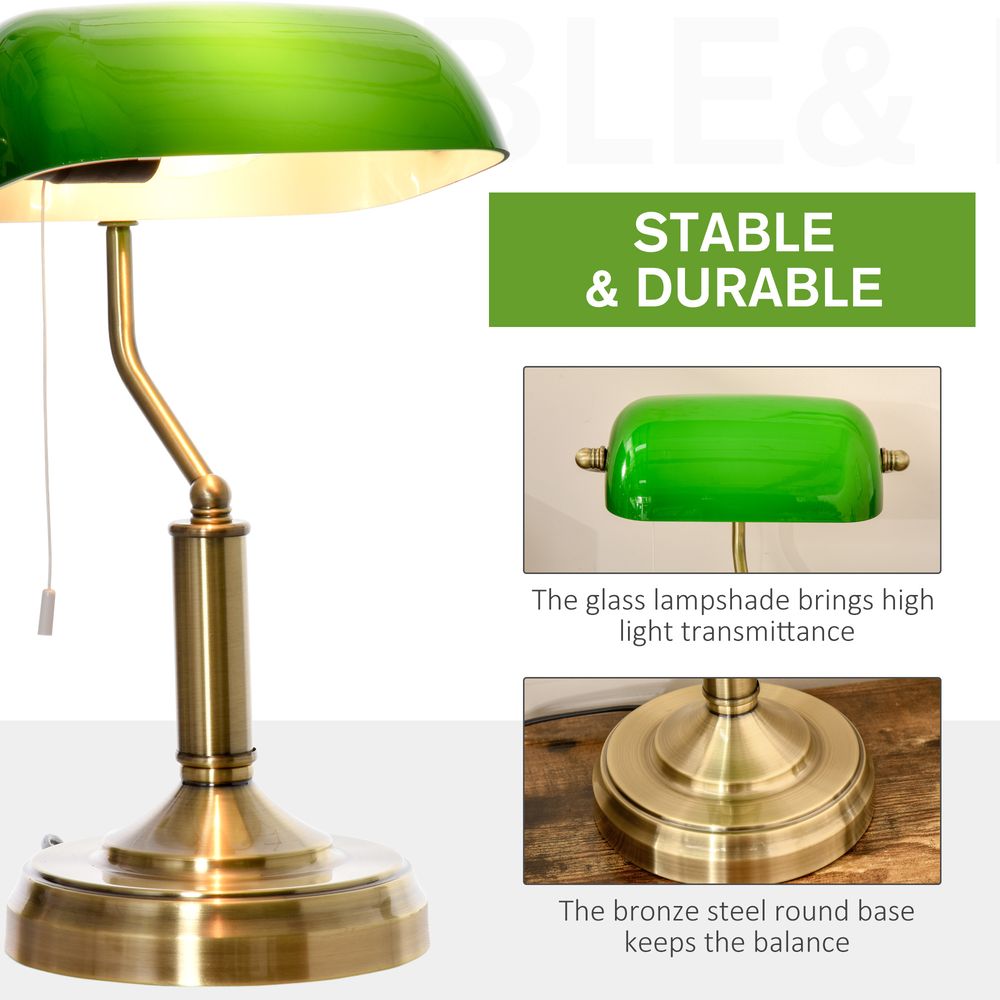 Banker's Table Lamp  — Antique Bronze Base
