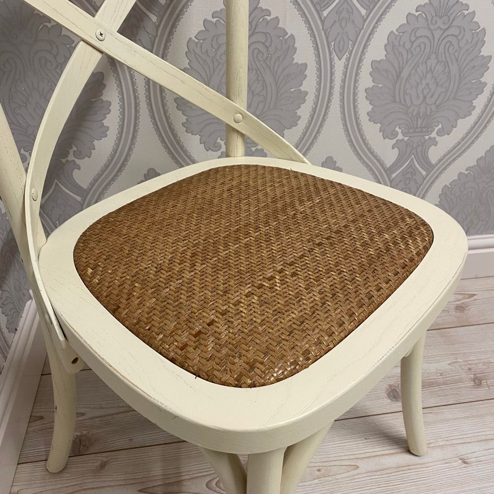 French Cross Back Chair — White