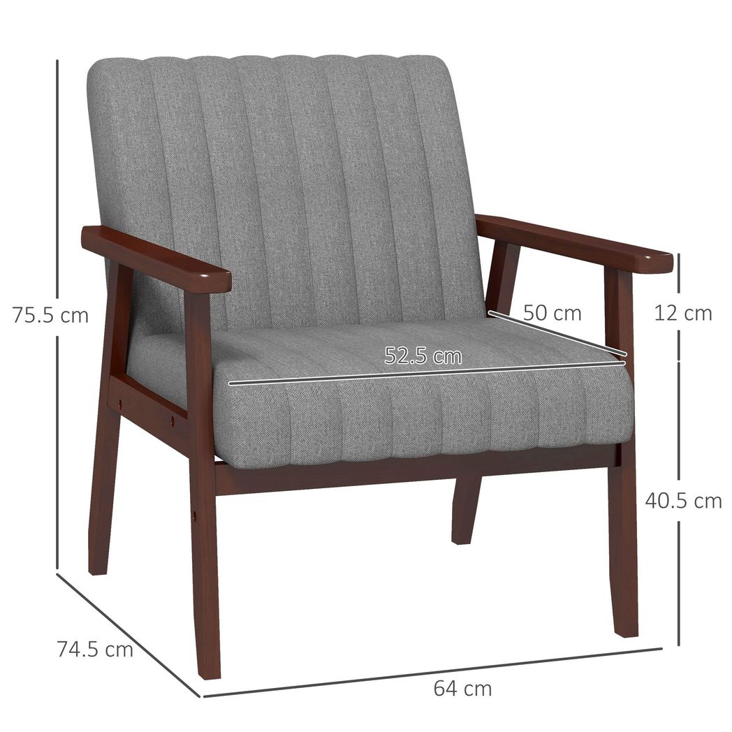Upholstered Armchair — Grey