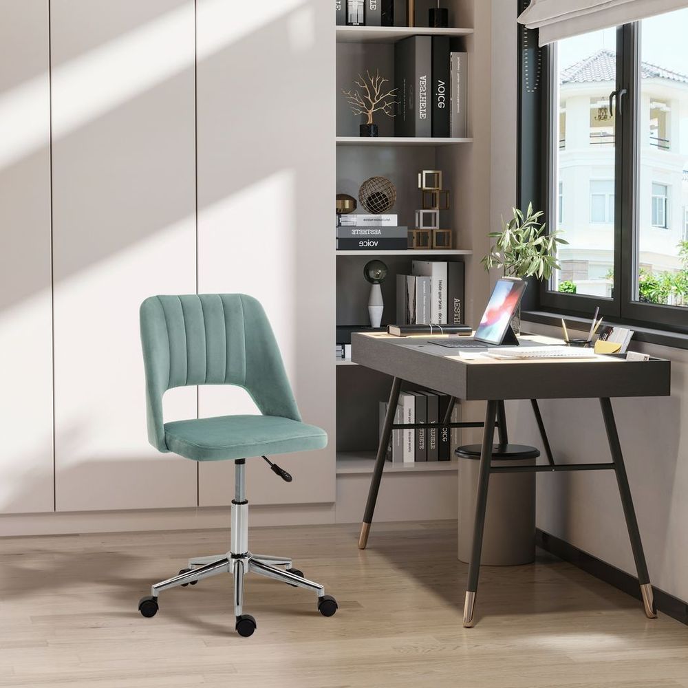 Swivel Office Chair Velvet Fabric — Green