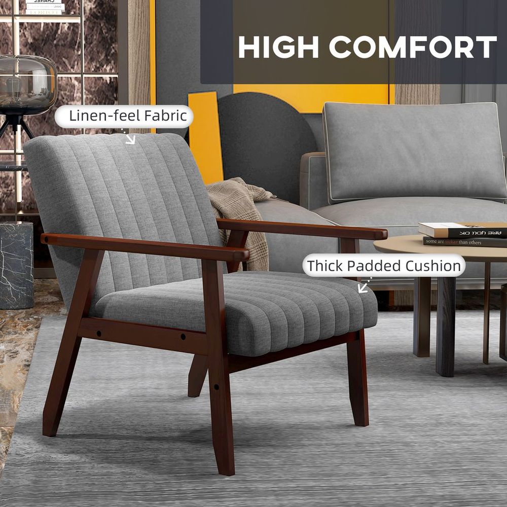 Upholstered Armchair — Grey