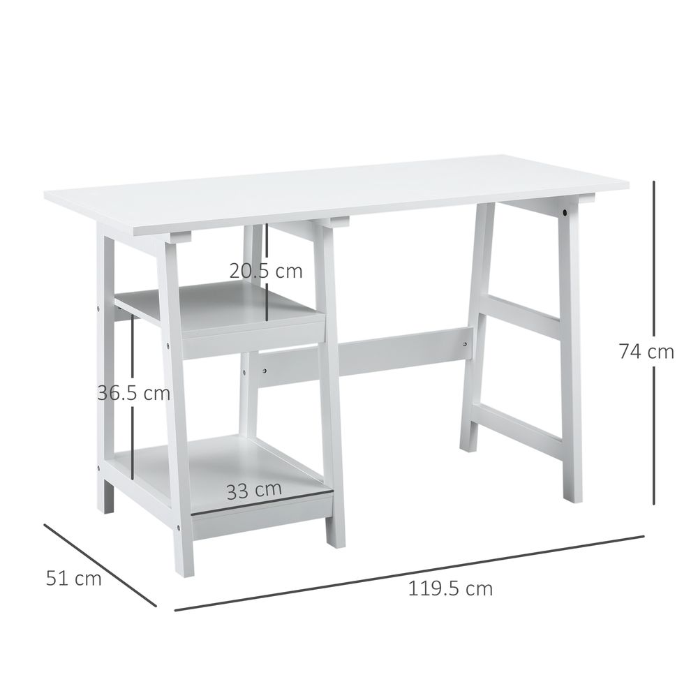 Desk with Storage — White