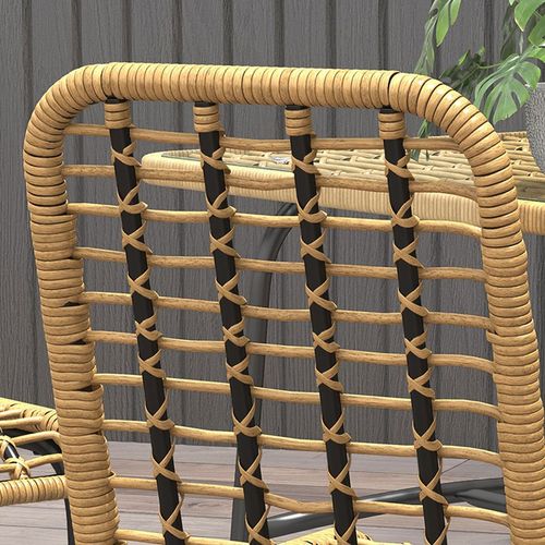 Outsunny 4 Seater Rattan Garden Furniture Set w/ Tempered Glass Tabletop