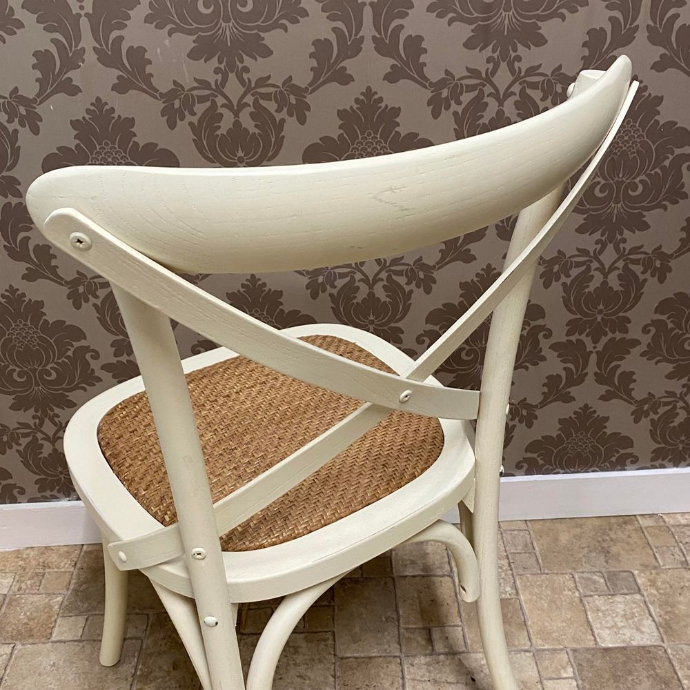 French Cross Back Chair — White